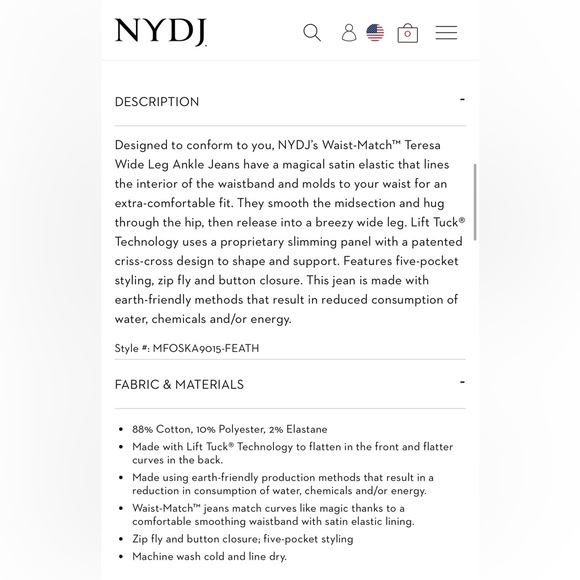 NYDJ Teresa Wide Leg Pants- Size 2 - Color is Feather - Excellent Condition - Picture 10 of 10